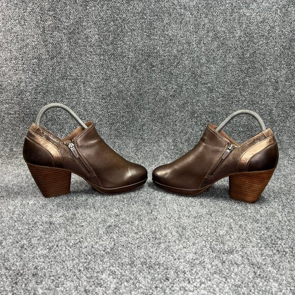 Dansko Marcia Ankle Boots Women's Size 8 Brown Leather Inside Zip Slip On Heeled - Picture 7 of 14